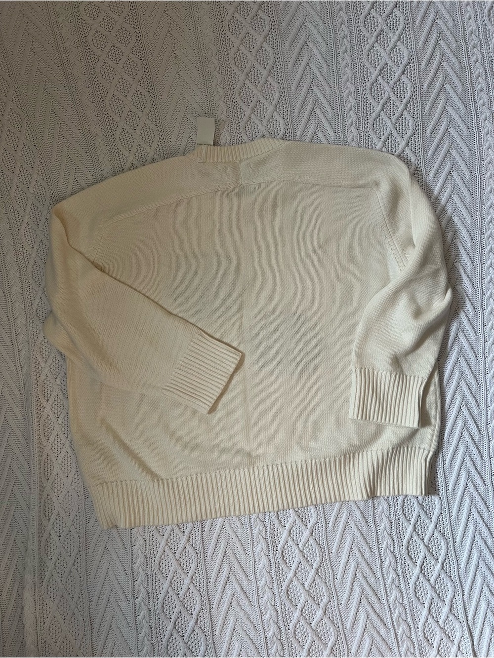 Cream Knit Sweater with Navy Dice Motif - Picture 3 of 3